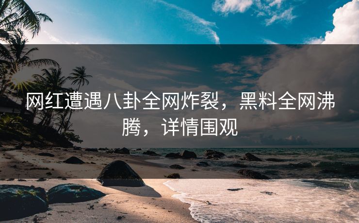网红遭遇八卦全网炸裂，黑料全网沸腾，详情围观  第1张