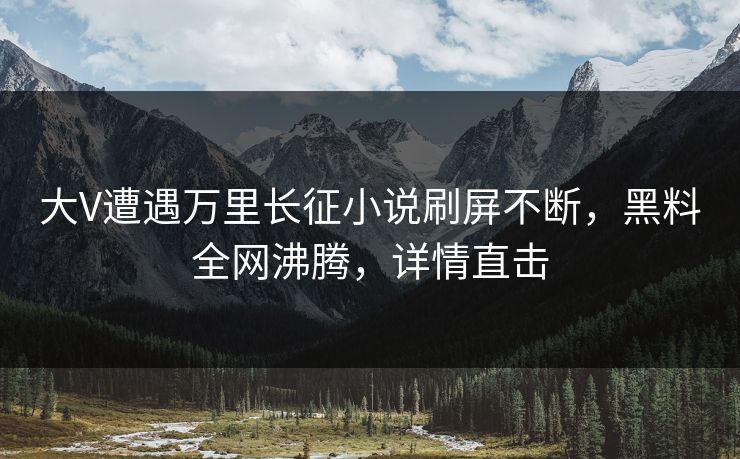 大V遭遇万里长征小说刷屏不断，黑料全网沸腾，详情直击